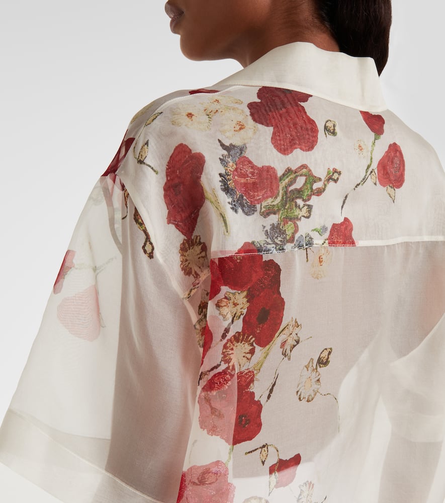 Riordan floral sheer silk organza shirt