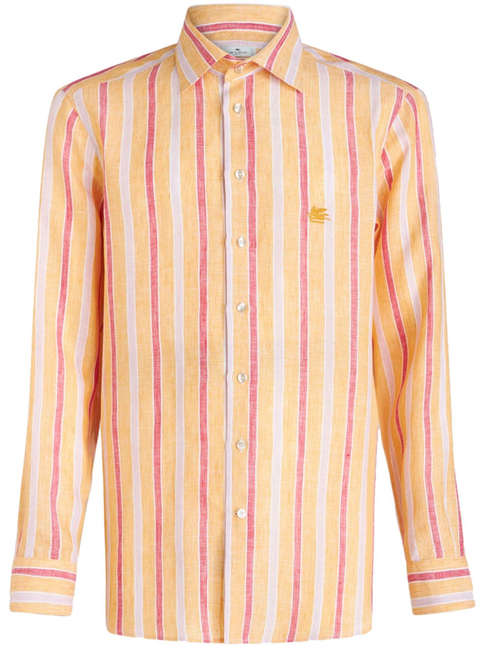 Pegaso-embroidered striped shirt - Blue