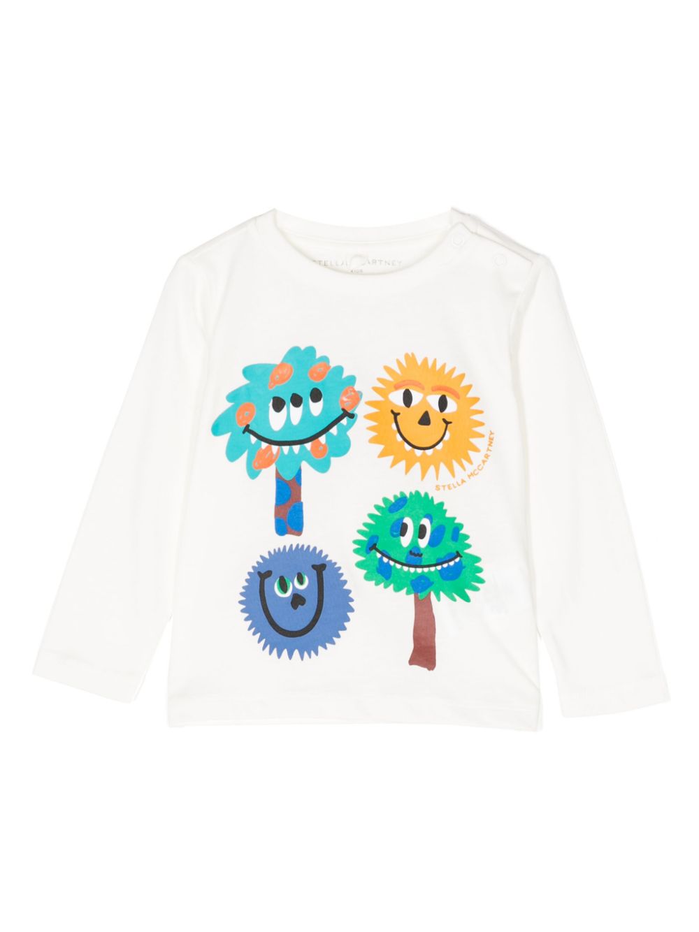 Stella Mccartney T-shirt Bianca In Jersey Di Cotone Baby Boy