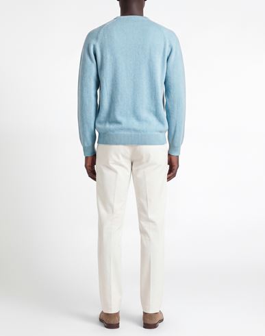 Man Sweater Sky blue Size 42 Wool