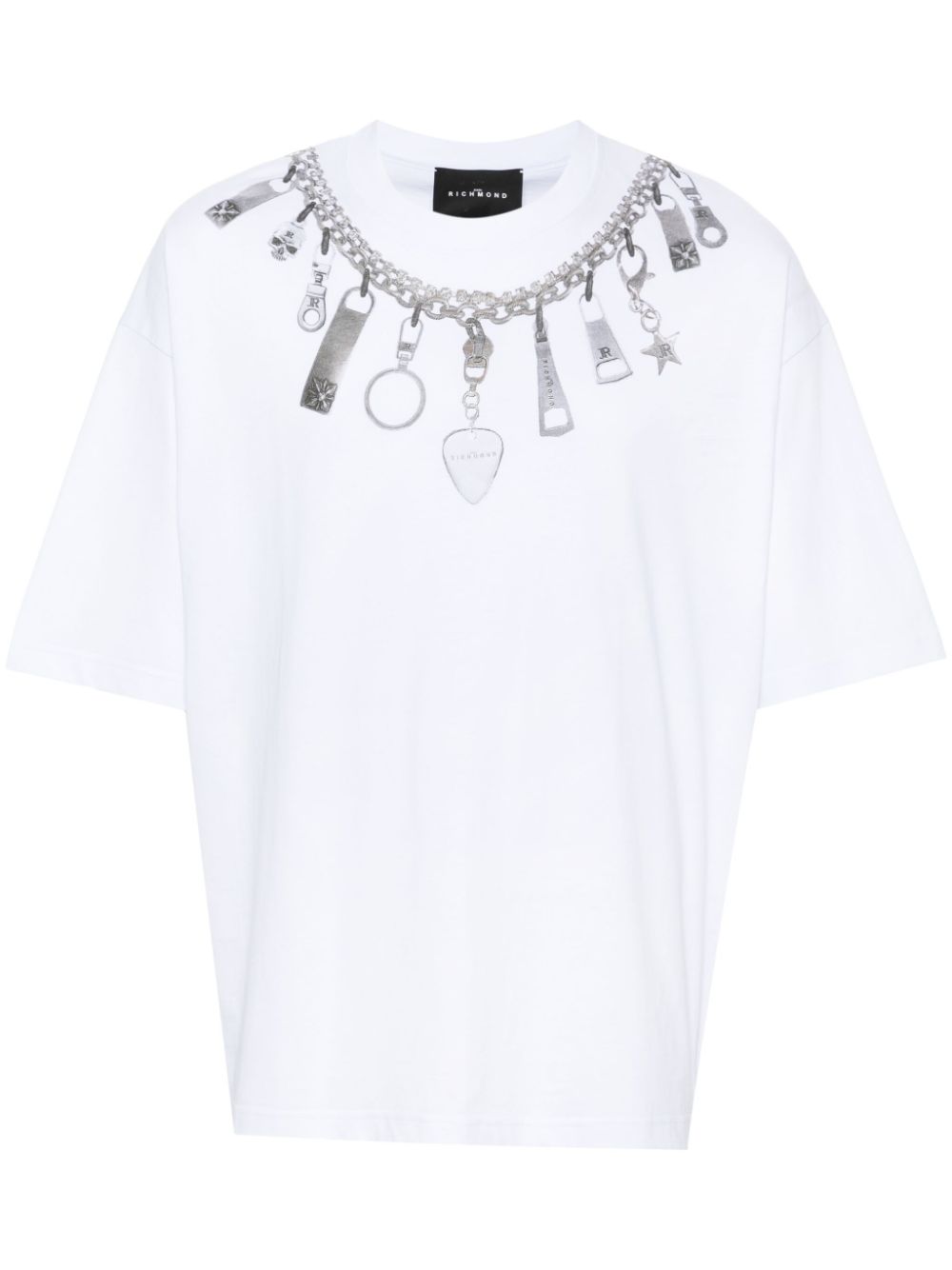 Chain link-print T-shirt - Black