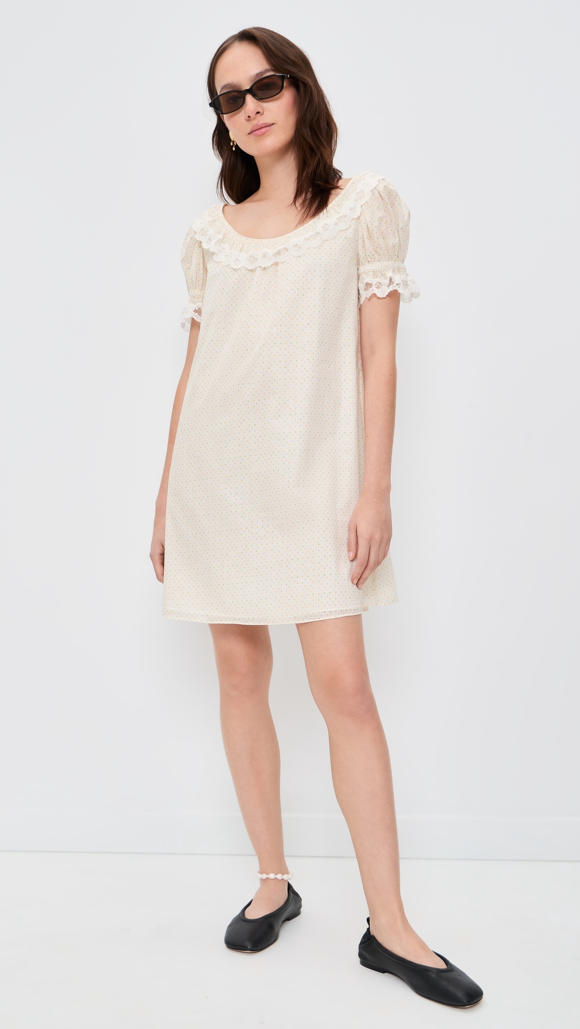 Tilly Shift Dress Rainbow Polka Dot