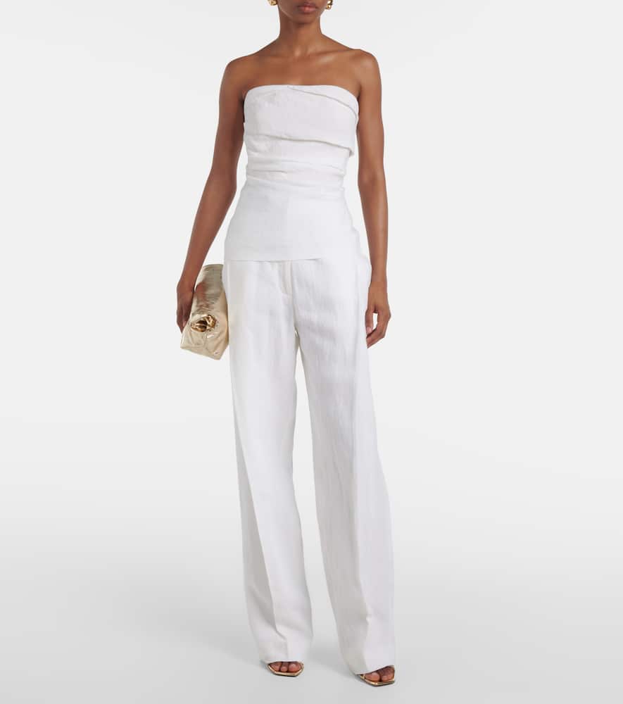 Tove Izel draped linen top