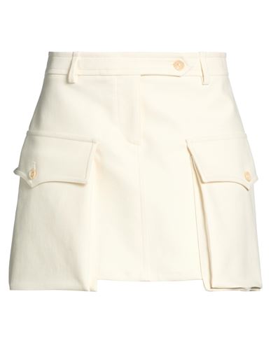 Woman Mini skirt Cream Size 2 Cotton, Elastane