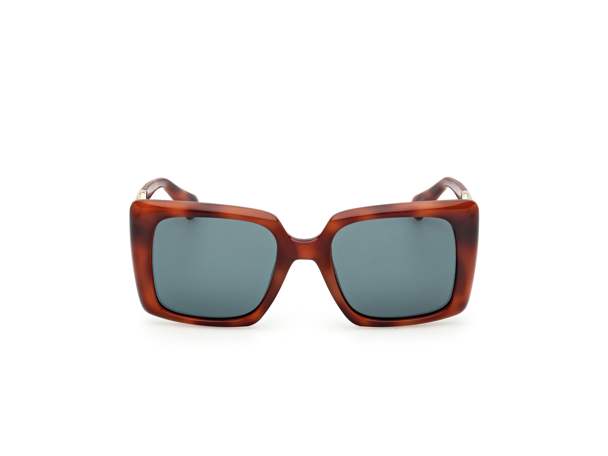 MAX&Co Donna MAX&Co MO0134 53N Occhiali da sole Iniettato Havana Verde Squadrata Normale