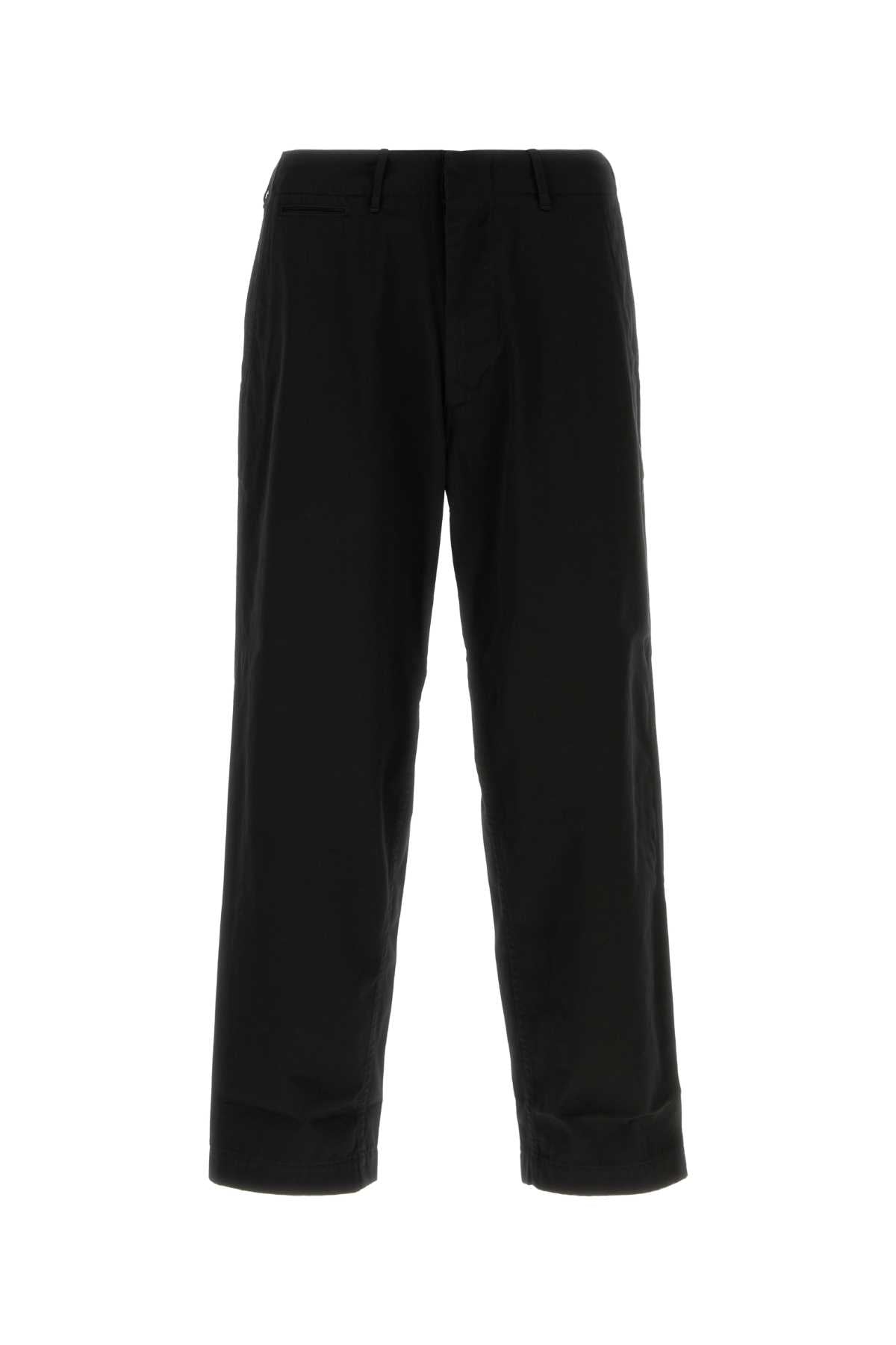 Wide Chino Trousers — Black