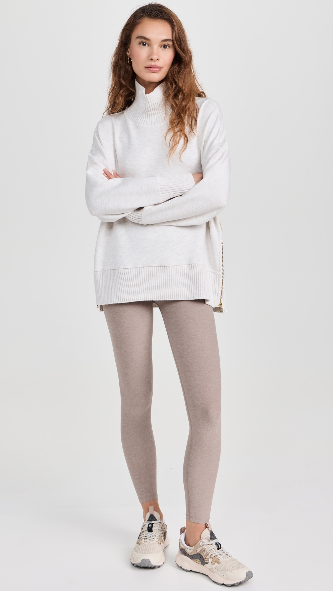 Barker High Neck Sweatshirt Ivory Marl