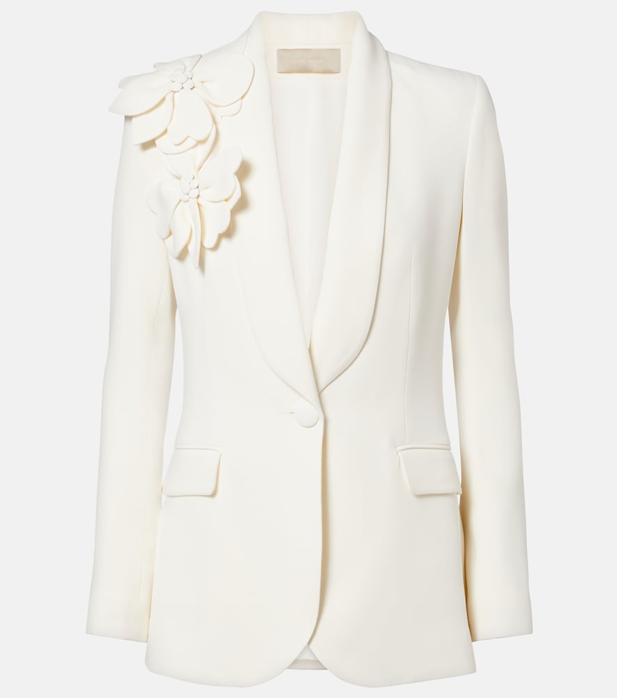 Floral-appliqué cady blazer