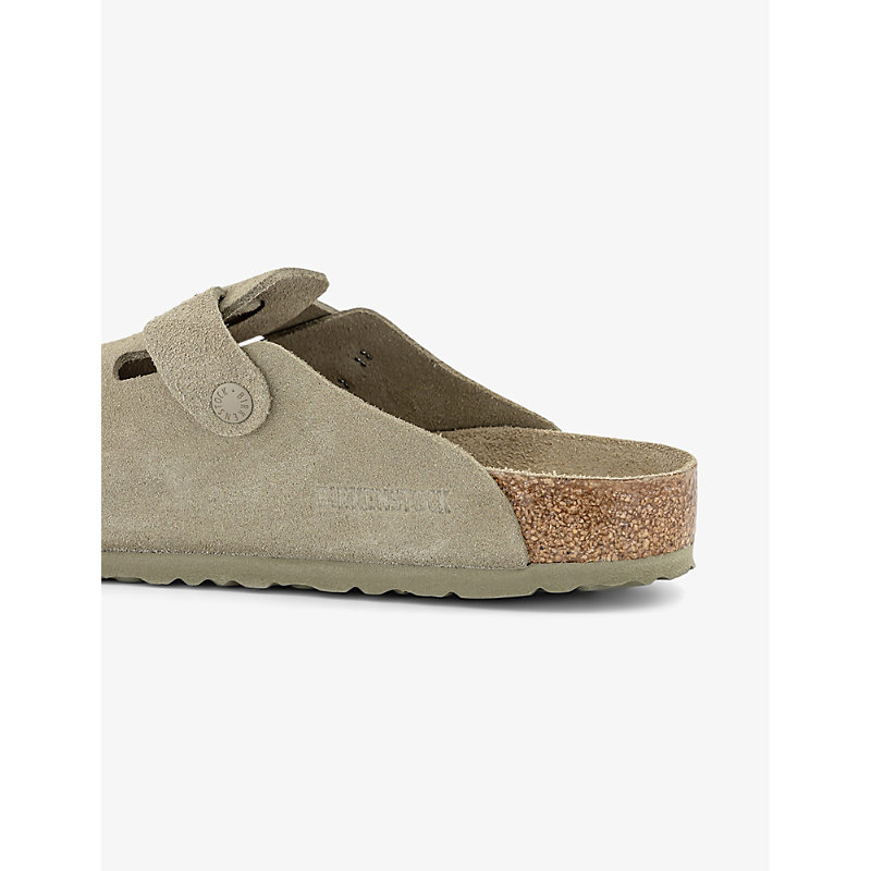 Mens Faded Khaki Boston Suede Clogs