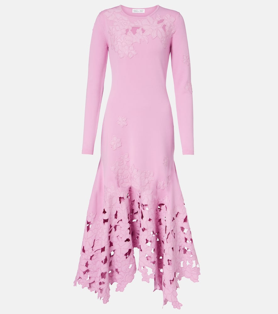 Floral embroidered midi dress