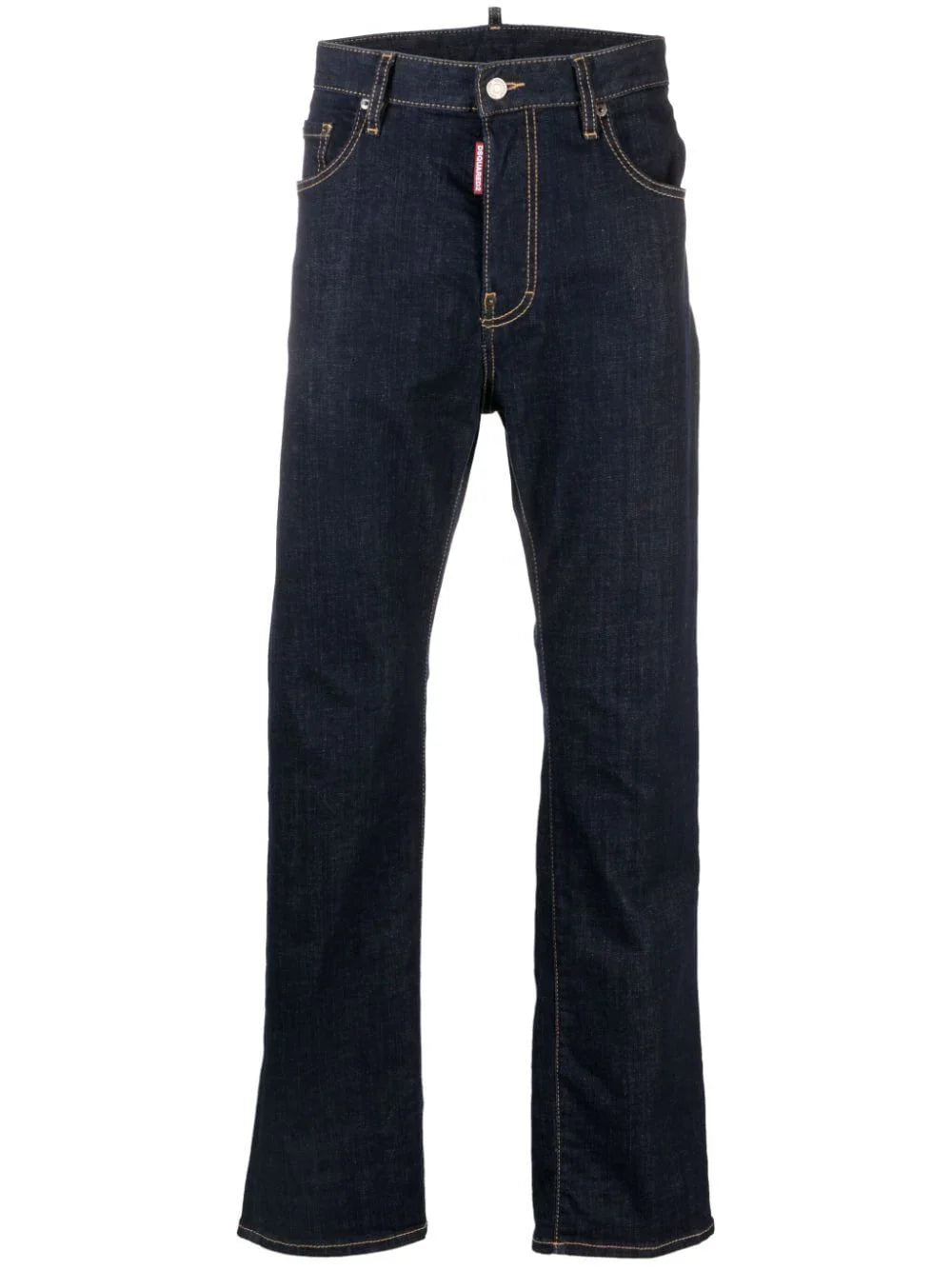 Logo-Patch Slim-Leg Jeans — Indigo