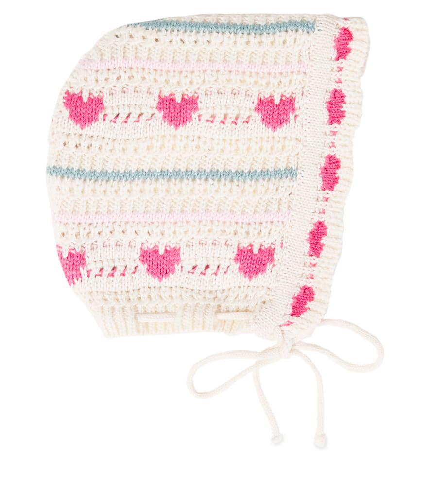 Baby Josie crochet cotton and wool bonnet