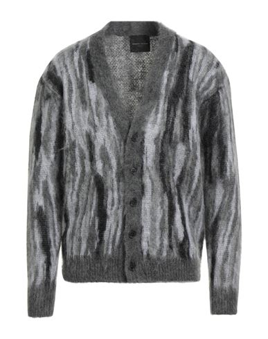 Roberto Collina Man Cardigan Grey Size 44 Mohair wool, Nylon, Wool