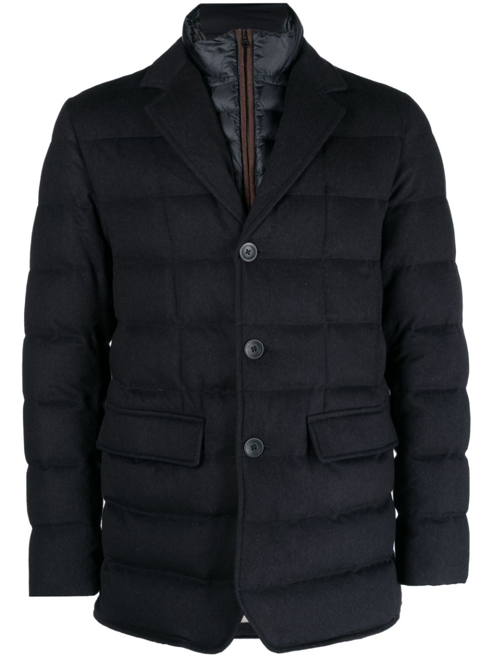 Spread-collar padded jacket - Blue