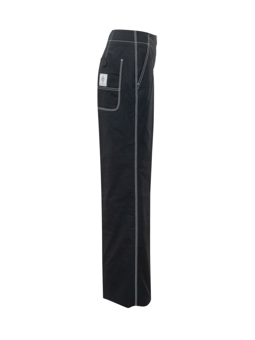 Black Straight Flat Front Pants
