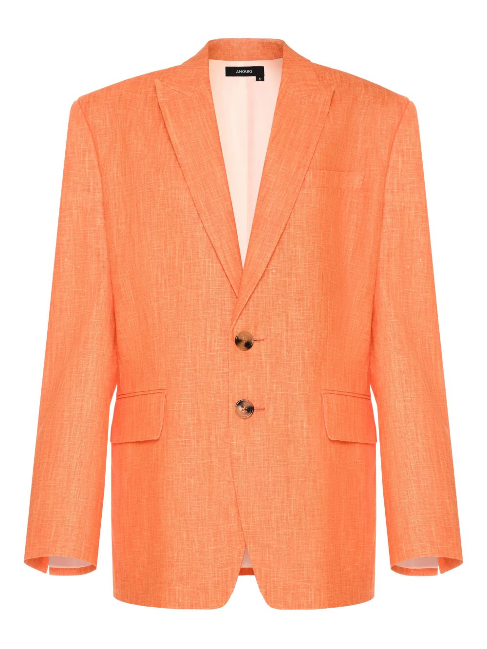 Textured linen blazer - Orange