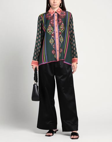 Woman Shirt Dark green Size S Silk