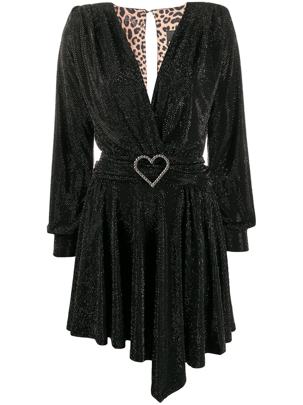 Plunging v-neck mini dress - Black