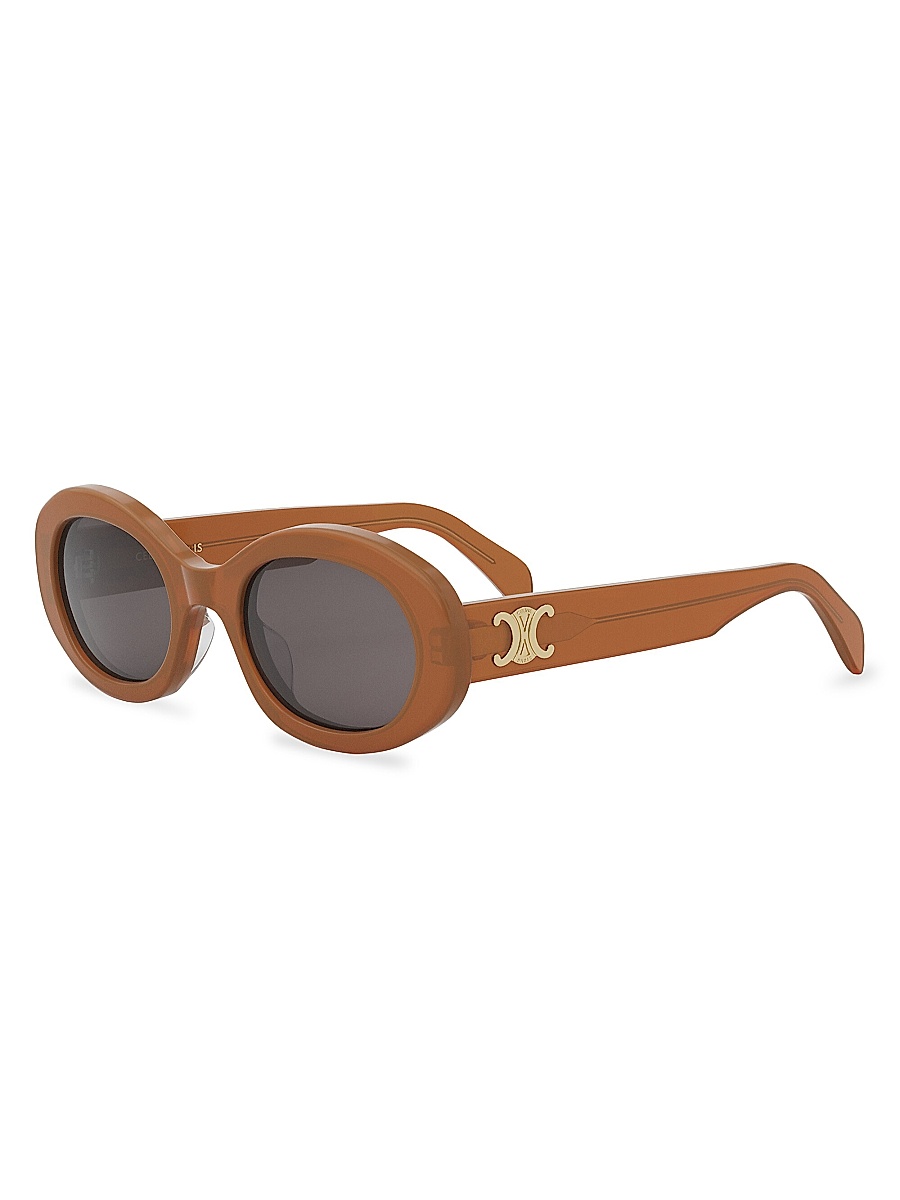 Women's Triomphe 52MM Oval Sunglasses - Dark Grey Cognac