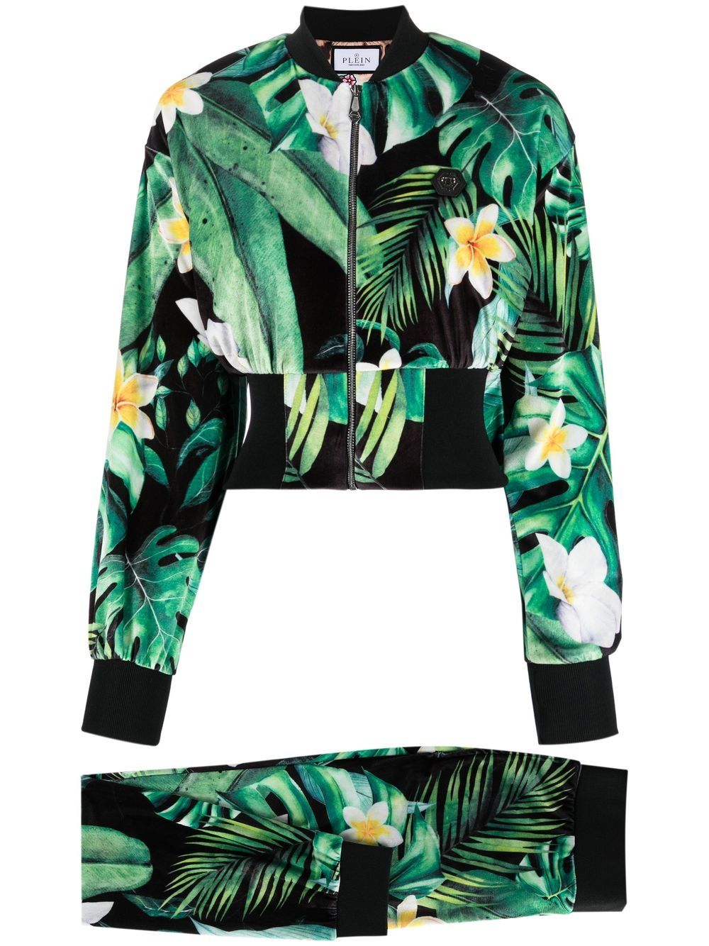 Hawaii-print tracksuit set - Green