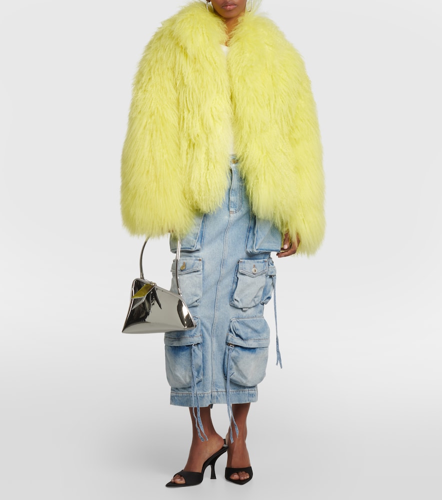 Faux fur cropped coat