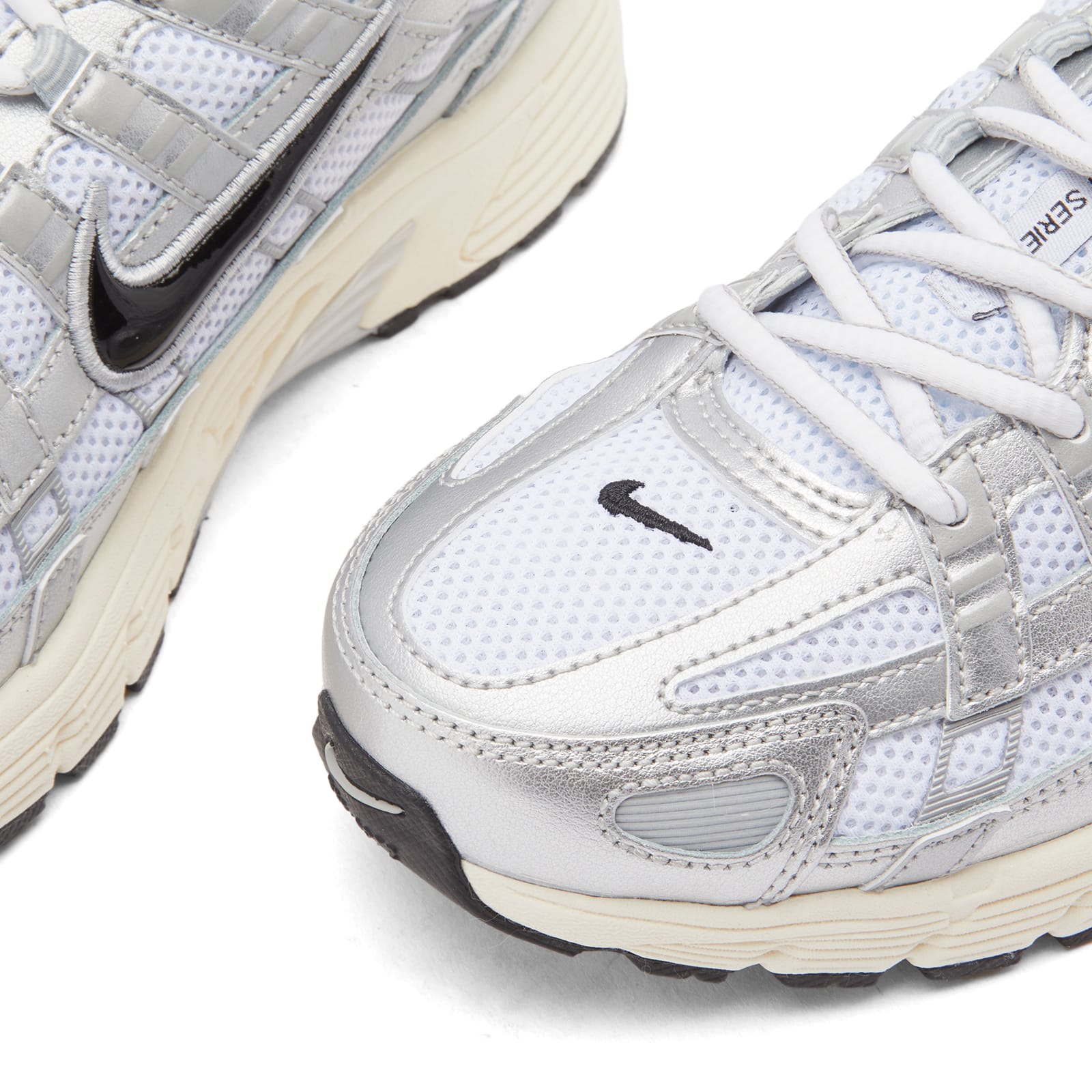 Nike P-6000 Sneaker in White/Black/Silver