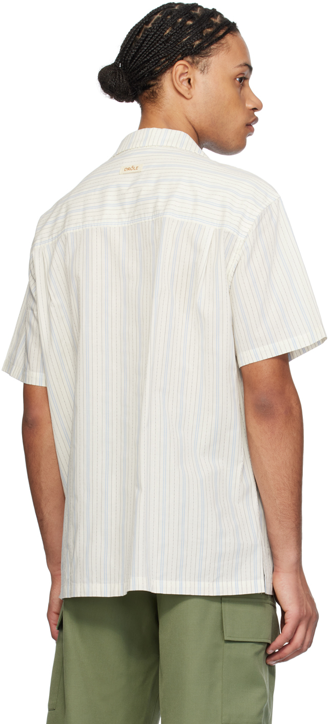 Drôle de Monsieur オフホワイト＆ブルー La Chemise Rayée シャツ