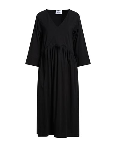 Woman Midi dress Black Size 12 Cotton, Elastane