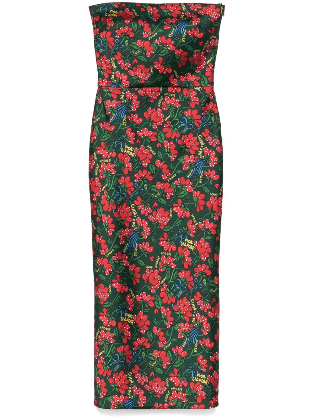 Floral-print midi dress - Green