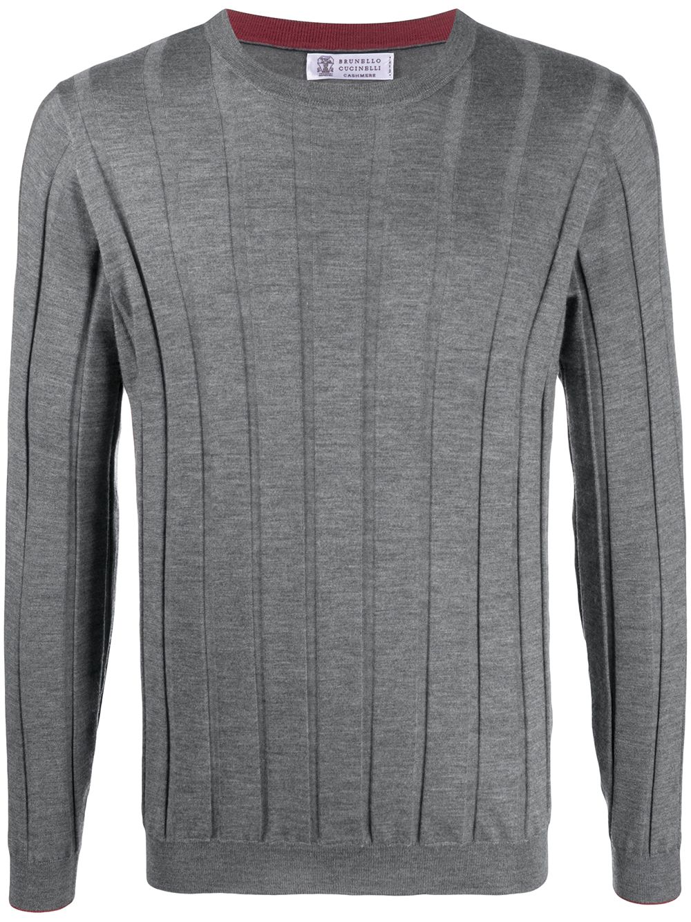 Brunello Cucinelli thick-rib crew-neck jumper - Grey