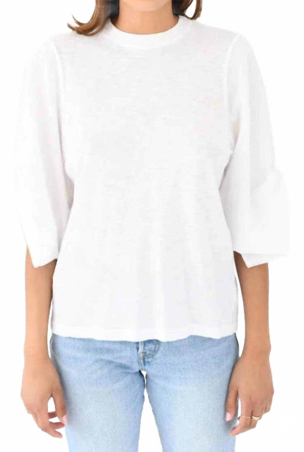 Supima Slub Tee With Sleeve Twist In White