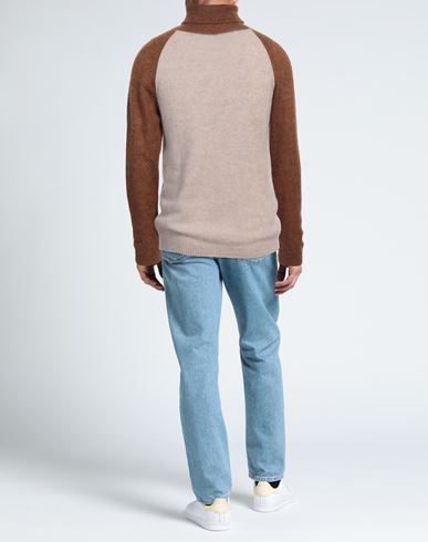 Sun House Man Turtleneck Taupe Size L Alpaca wool, Polyamide, Wool