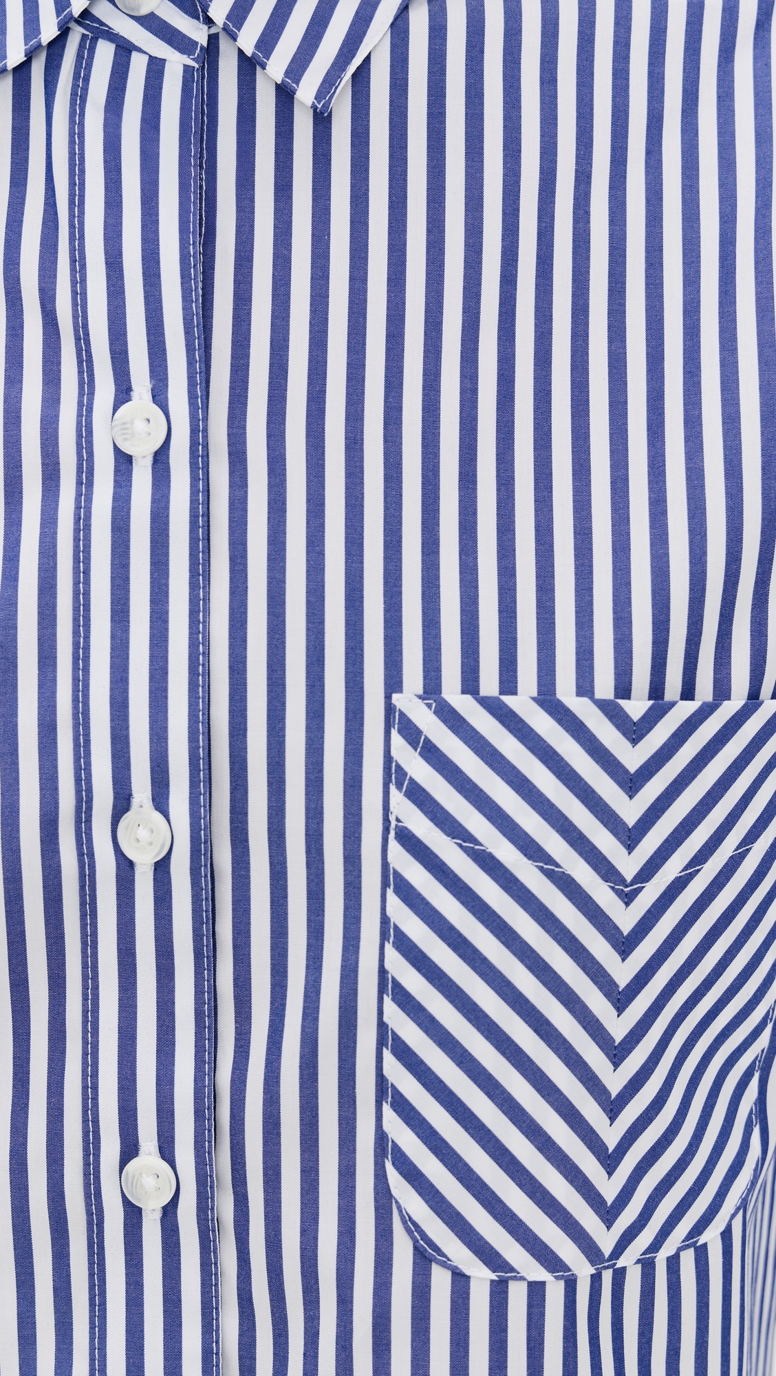 Lucia Stripe Poplin Shirt Navy Stripe