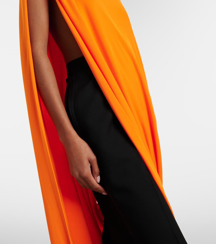 Asymmetric draped crêpe jersey top
