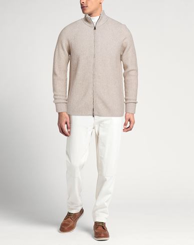 Man Cardigan Beige Size XL Wool, Polyamide