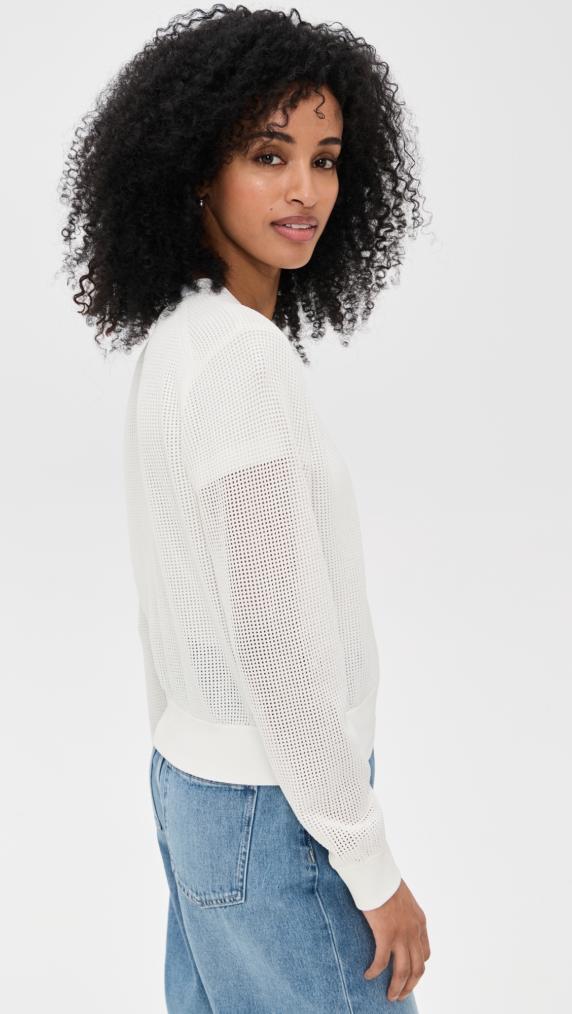 Theory Pointelle Bomber White P