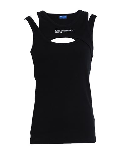 Klj Layered Ribbed Tanktop Woman Top Black