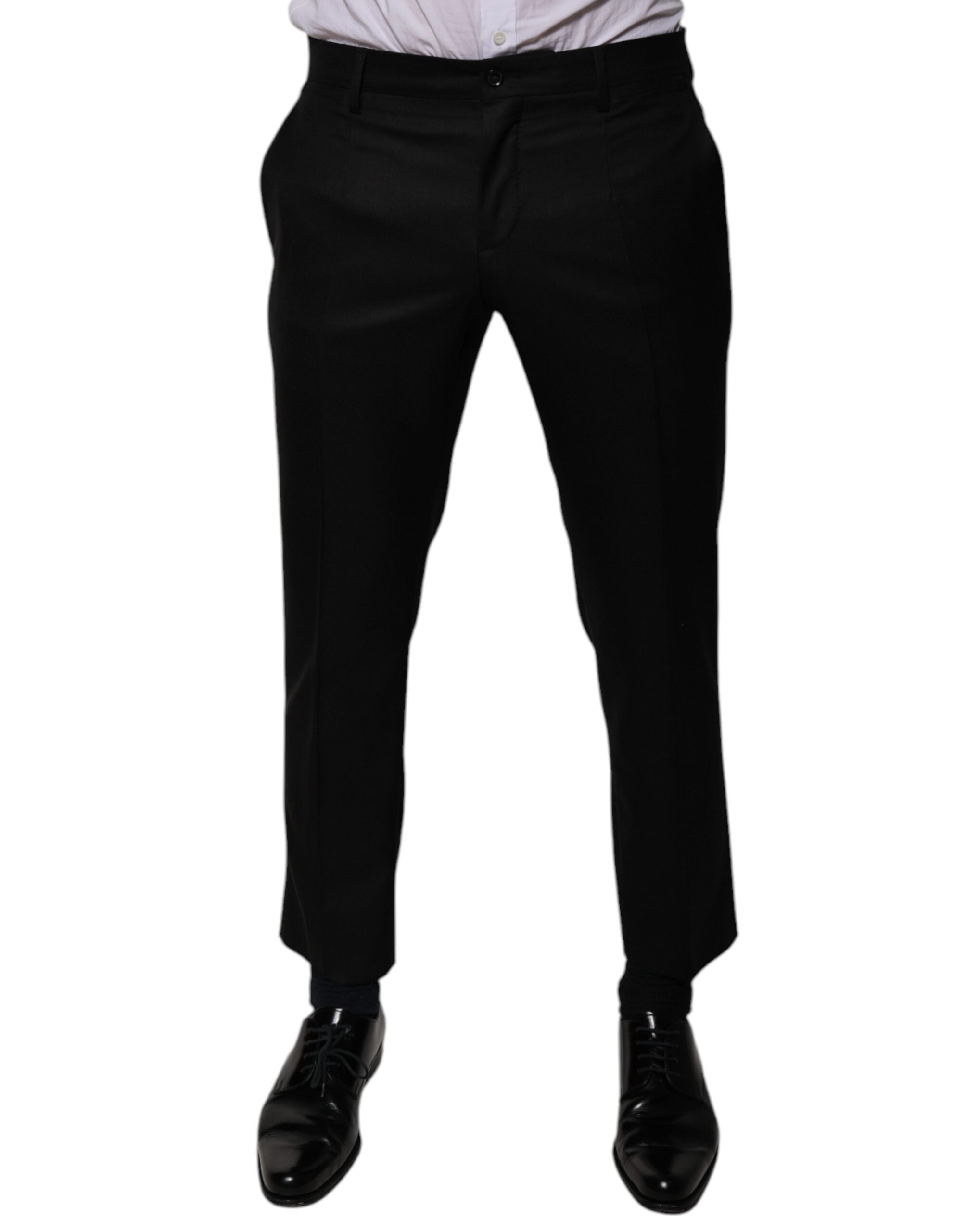 Virgin Wool Formal Trousers — Black