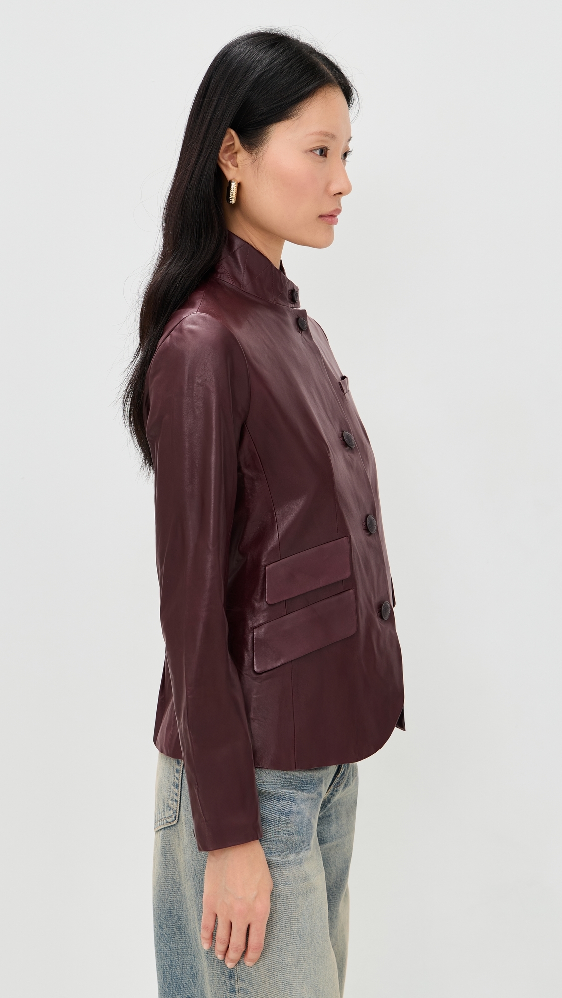Slade Leather Blazer Brgdy