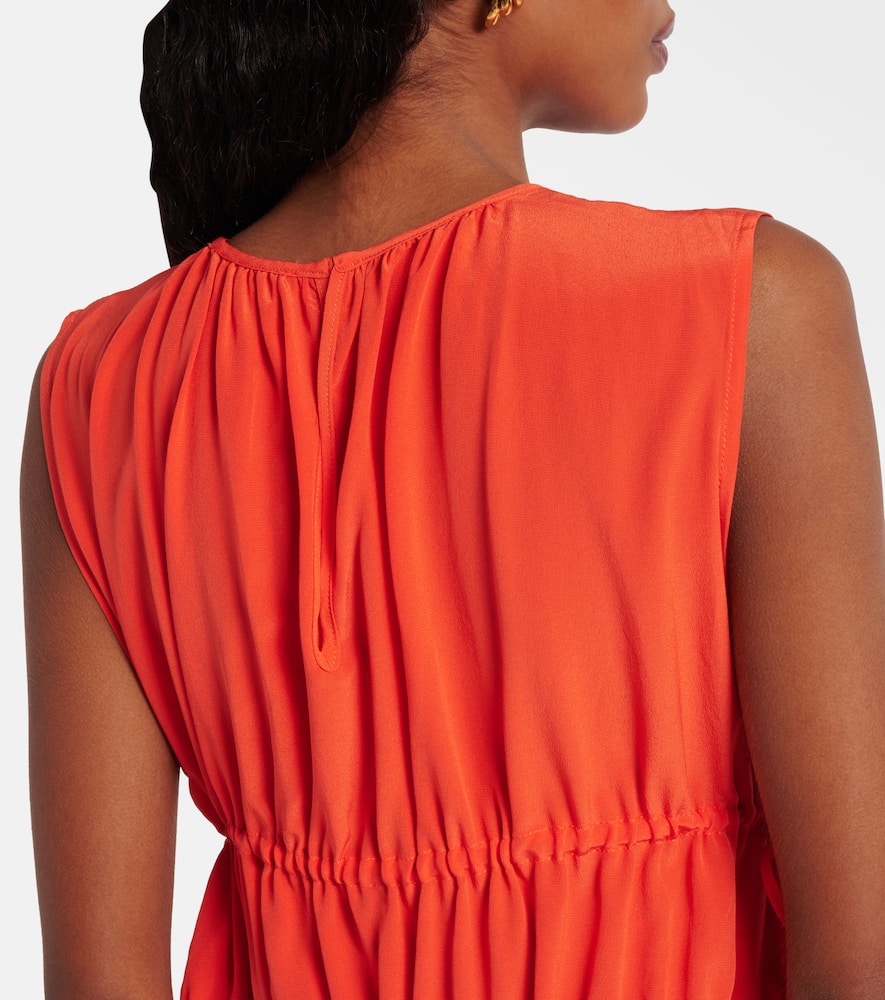 Como ruched silk crêpe minidress