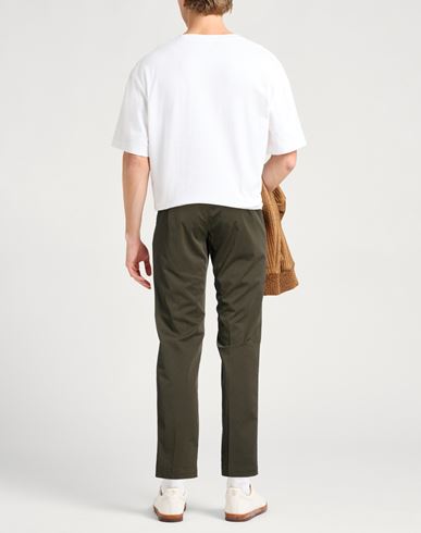 Man Pants Dark green Size 36 Cotton, Elastane