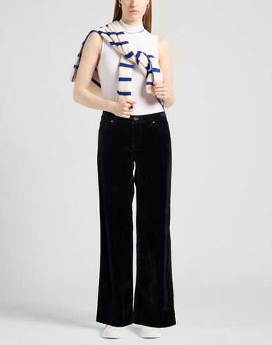 Woman Pants Black Size 24 Cotton, Lyocell, Polyester, Viscose, Elastane