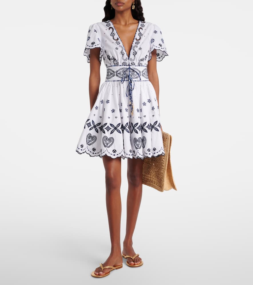 Embroidered cotton minidress