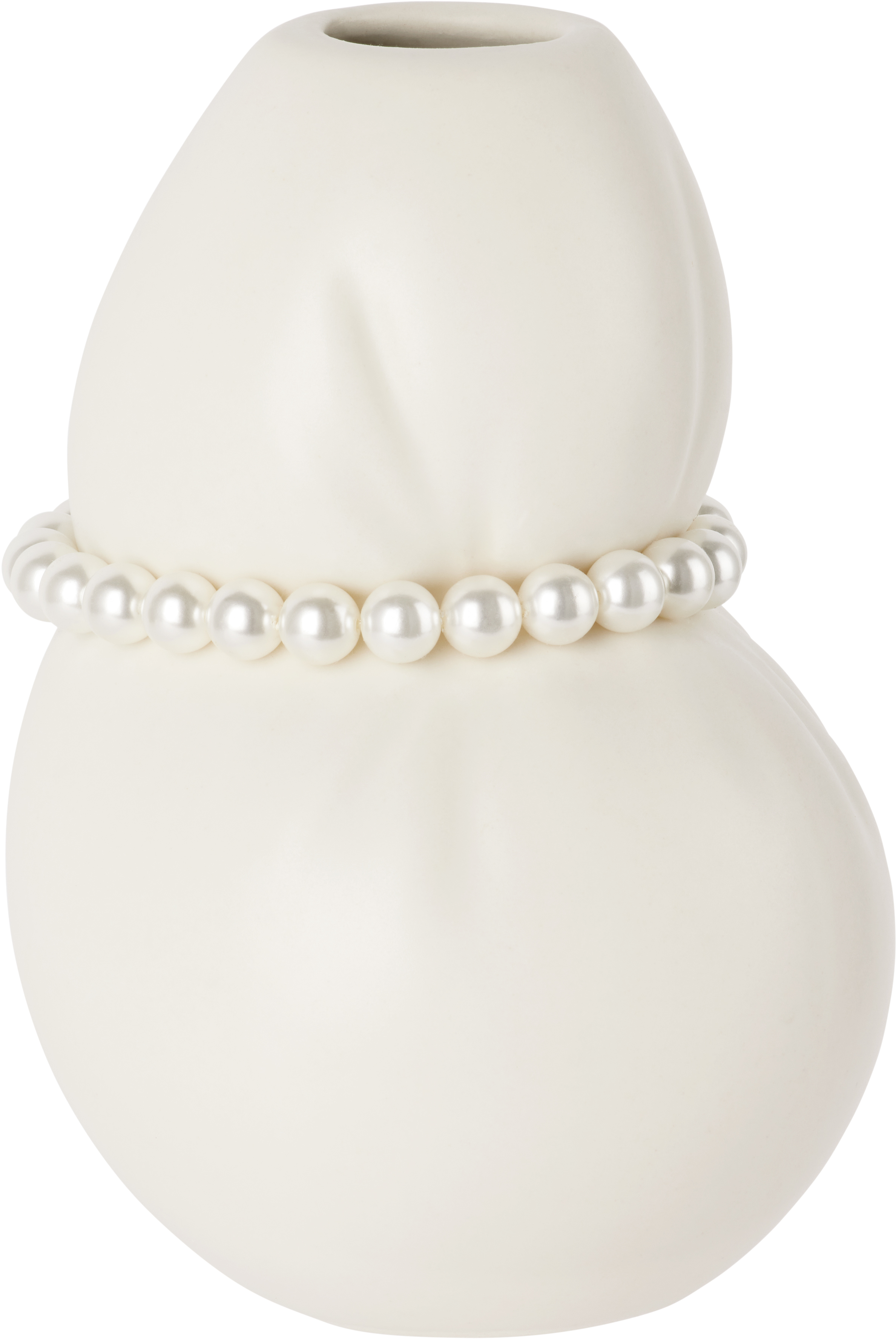 White Squeezed Small Vase
