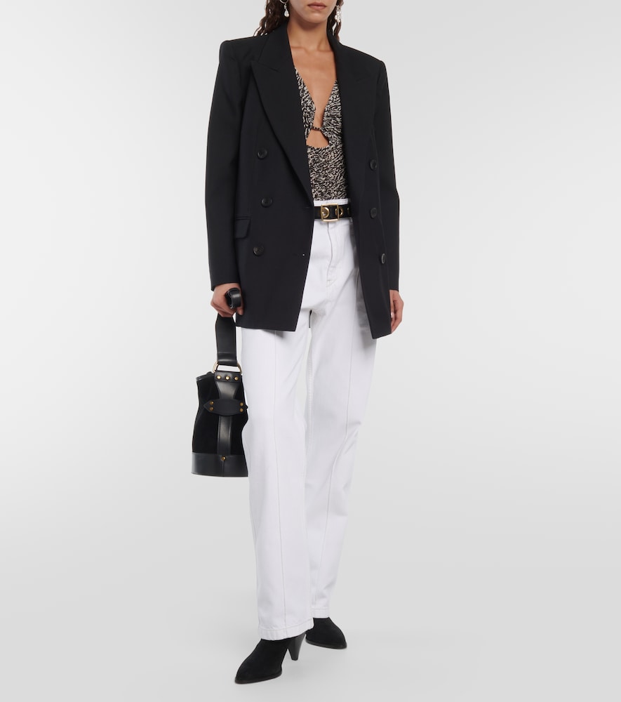 Laura printed ruched jersey top