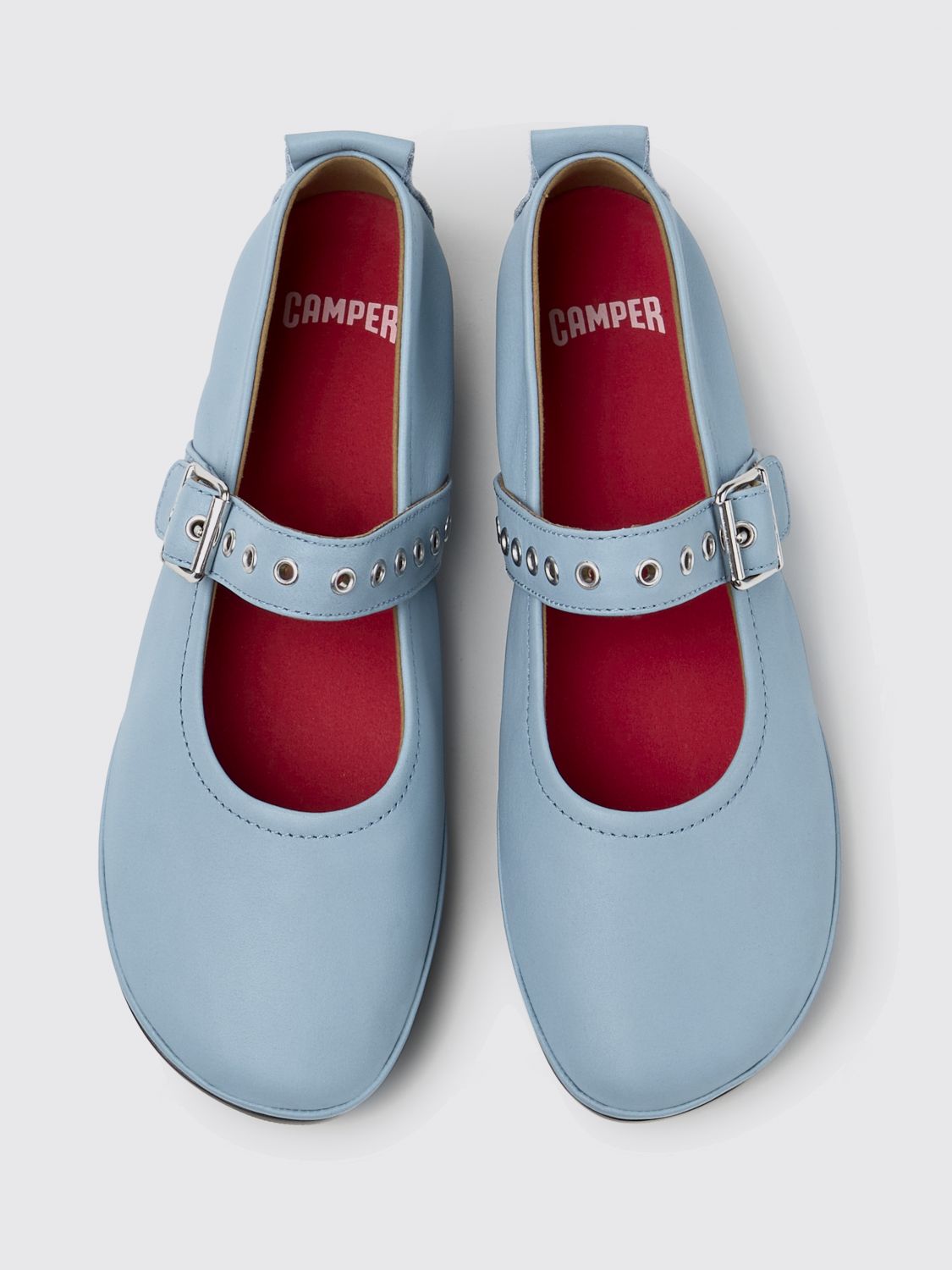Right Nina Calfskin Mary Jane Flats with Adjustable Strap