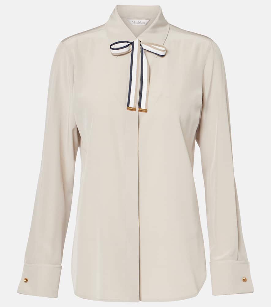 Apollo bow-detail silk crêpe blouse