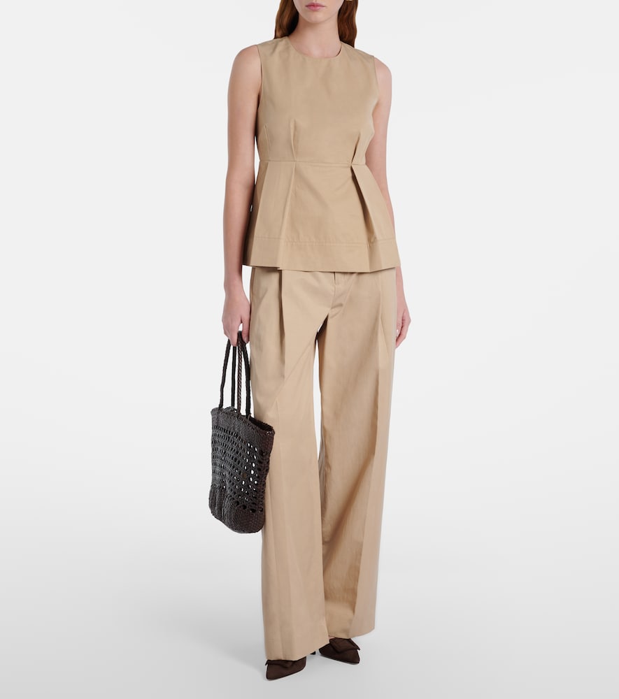 Pleated peplum top