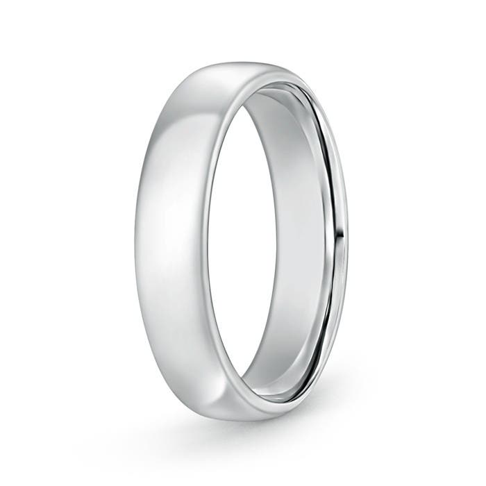 Angara High Polished Low Dome Comfort Fit Wedding Band in 14K White Gold