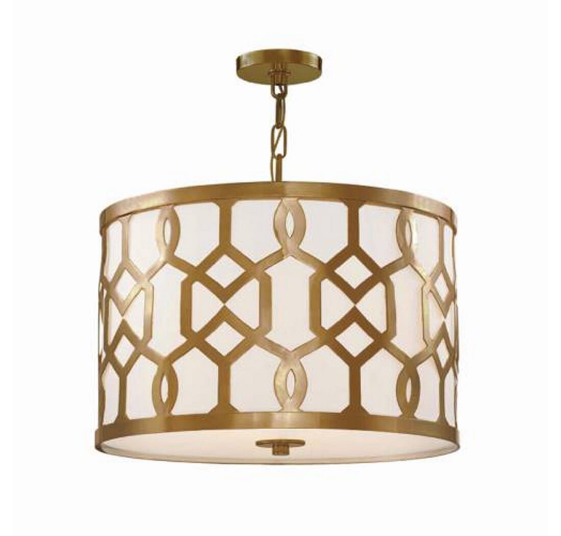 Libby Langdon for Jennings 18" Drum Chandelier in Aged Bra